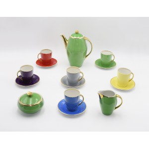KAROLINA - Zakłady Porcelany Stołowej (1957-2024), Serwis do kawy / herbaty, z barwnymi tłami