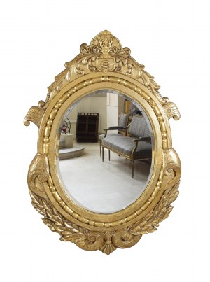 Wall mirror, oval, with the Nalecz coat of arms