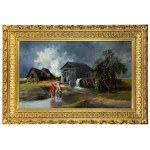 Władysław Rutkowski-Bończa (1842 Fortezza di Modlin presso Nowy Dwór Mazowiecki - 1905 Staroźreby presso Płock), Davanti a un mulino, 1901. Płock), Davanti al mulino, 1901.