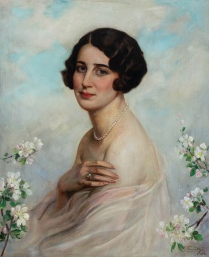 Stanisław Zawadzki (1878-1960), Portret kobiety ze sznurem pereł, 1933 r.