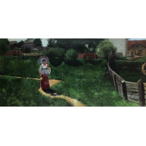 Marian Wawrzeniecki (1863 Warsaw -1943 Poznań), Woman with an Umbrella, 1889.