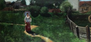 Marian Wawrzeniecki (1863 Warsaw -1943 Poznań), Woman with an Umbrella, 1889.