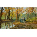 Leonard Winterowski (1868 Kraków - 1927), Spotkanie w parku, 1920 r.