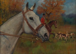 Jerzy Kossak (1886 Kraków - 1955 tamże), Głowa konia z polowania par force