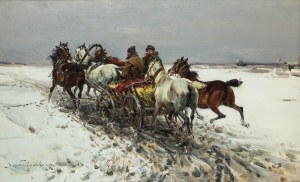 Czesław Wasilewski (1875 Warszawa - 1947 Łódź), Na targ koński