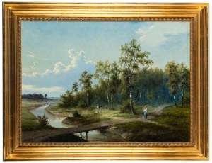Józef Guranowski (1852-1922), Pejzaż z rzeczką, 1889 r.