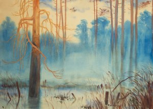 Stanisław Fabijański (1865 Paryż - 1947 Kraków), Mgły leśne, 1918 r.