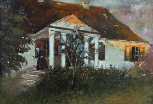 Bronisława Rychter-Janowska (1868 Kraków - 1953 tamże), Dworek w zachodzącym słońcu