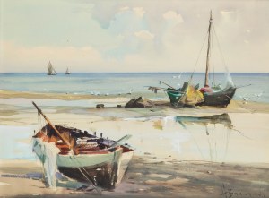 Henryk Baranowski (1932 Starogard Gdański - 2005 Gdynia), Boats on shore