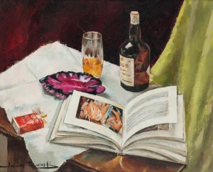 Igor Talwiński (1907 Warszawa - 1983 Paryż), Martwa natura z książką