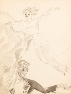 Maja Berezowska (1893 Baranowicze - 1978 Warszawa), Na balu, 1960 r.