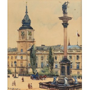 Tadeusz Cieślewski (1870 Warsaw-1956 there), View of the Royal Castle in Warsaw