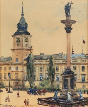 Tadeusz Cieślewski (1870 Warszawa-1956 tamże), Widok na Zamek Królewski w Warszawie