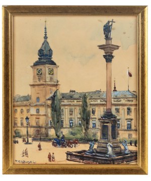 Tadeusz Cieślewski (1870 Warszawa-1956 tamże), Widok na Zamek Królewski w Warszawie