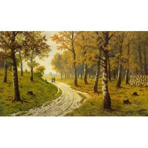 Joseph Guranowski (1852-1922), Forest road in autumn, 1913.