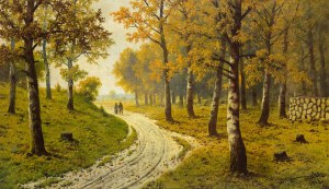 Józef Guranowski (1852-1922), Droga leśna jesienią, 1913 r.
