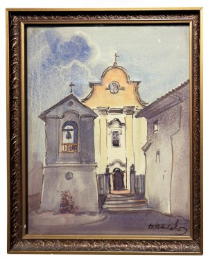 Wiktor Zin (1925 Hrubieszow - 2007 Rzeszow), Church with a free-standing bell tower