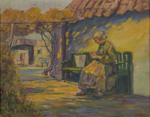 Antoni Brade (1887-1973), Samotna kobieta przed chatą