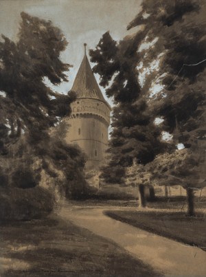 Stanislaw Fabijański (1865 Paris - 1947 Krakow), Baszta Pasamoników in Krakow, 1916.