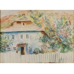 Natan KORZEŃ (1895-1941), Pejzaż z domem [w Kazimierzu Dolnym?]