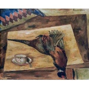 Jerzy FEDKOWICZ (1891-1959), Natura morta con fagiano e coppa