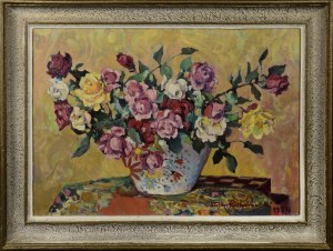 Stefan ROSTWOROWSKI (1921-2000), Róże w wazonie, 1974
