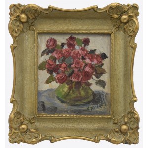 Wiktor Kazimierz HOLLER (1881-1975), Roses dans un vase