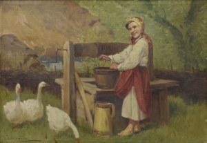 Adam SETKOWICZ (1876-1945), Goose at the Well
