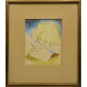 Eugeniusz WANIEK (1906-2009), Rysująca dziewczynka, 1948