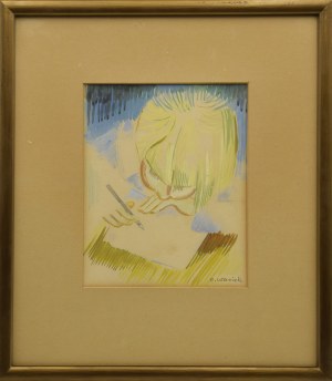 Eugeniusz WANIEK (1906-2009), Rysująca dziewczynka, 1948