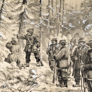 Leonard WINTEROWSKI (1868-1927), Huculi na polowaniu, 1915