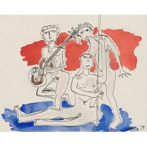 Otto AXER (1906-1983), Chłopiec z gitarą, 1973
