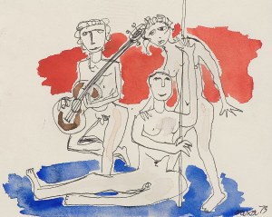 Otto AXER (1906-1983), Chłopiec z gitarą, 1973