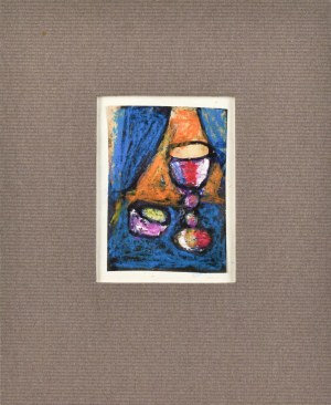 Eugeniusz TUKAN-WOLSKI (1928-2014), Martwa natura z niebieską draperią