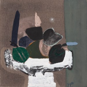 Teresa Pągowska (1926 Warszawa - 2007 Warszawa), Biała patera z cyklu Owoce, 1995