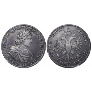 Russian Empire, 1 Rouble, 1718 year, OK, NGC, XF DETAILS, Hutten-Czapski Collection
