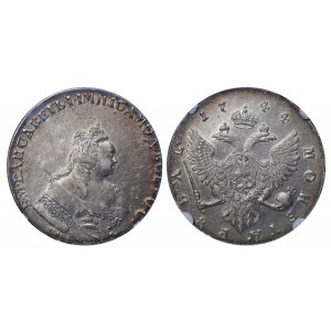 Russian Empire, 1 Rouble, 1744 year, MMD, NGC, AU DETAILS