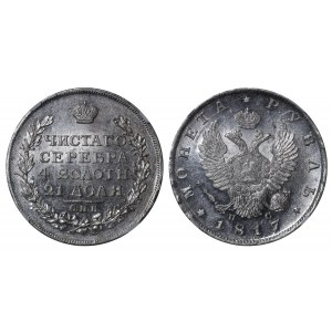 Empire russe, 1 rouble, année 1817, SPB-PS, NGC, MS 63
