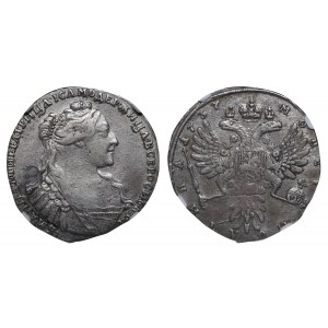 Imperium Rosyjskie, 1 Połtina, 1737 rok, NGC, VF DETAILS, Kolekcja Budanitsky'ego