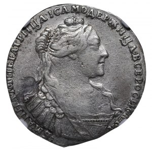 Imperium Rosyjskie, 1 Połtina, 1737 rok, NGC, VF DETAILS, Kolekcja Budanitsky'ego