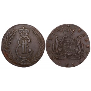 Ruské impérium, Sibiř, 5 kopějek, rok 1778, KM