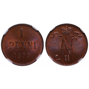 Russian Empire, Finland, 1 Penni, 1899 year, NGC, MS 65 RB