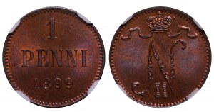 Russian Empire, Finland, 1 Penni, 1899 year, NGC, MS 65 RB