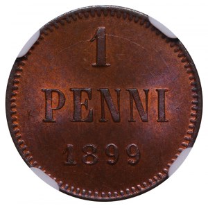 Russian Empire, Finland, 1 Penni, 1899 year, NGC, MS 65 RB