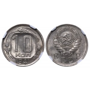 Soviet Union, 10 Kopecks, 1941 year, NGC, MS 64