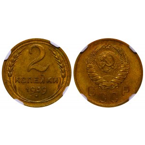 Soviet Union, 2 Kopecks, 1939 year, NGC, MS 64