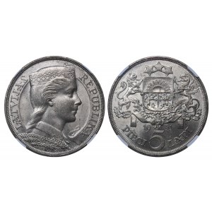 Latvia, 5 Lati, 1931 year, NGC, MS 63