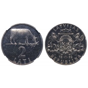 Lotyšsko, 2 lati, rok 1992, NGC, MS 64