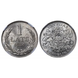 Lotyšsko, 1 lats, rok 1924, NGC, MS 64