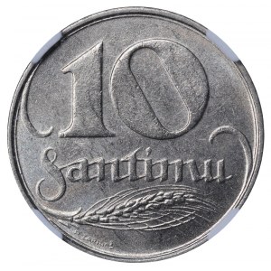Latvia, 10 Santimu, 1922 year, NGC, MS 63